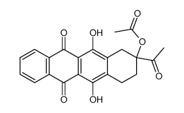 9-acetyl-7,10-dihydro-6,9,11 -trihydroxy-5,12(8H)-naphthacenedione 9-acetate Structure