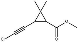 2-Chloroethynyl-3,3-dimethylcyclopropanecarboxylic acid methyl ester结构式