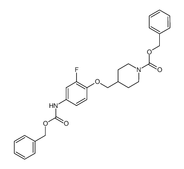 4-(4-Benzyloxycarbonylamino-2-fluoro-phenoxymethyl)-piperidine-1-carboxylic acid benzyl ester Structure