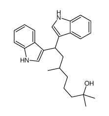 8,8-二(1H-吲哚-3-基)-2,6-二甲基-4-辛醇结构式