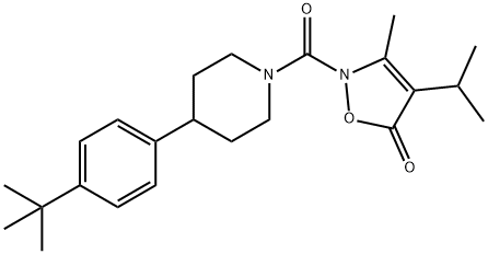 Piperidine,4-[4-(1,1-dimethylethyl)phenyl]-1-[[3-methyl-4-(1-methylethyl)-5-oxo-2(5H)-isoxazolyl]carbonyl]- (9CI)结构式