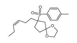 1,1-ethylenedioxy-3-(cis-hexen-1-yl)-3-(p-toluenesulfonyl)cyclopentane结构式