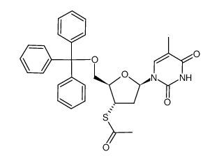 5'-O-trityl-3'-(acetylthio)-2',3'-dideoxythymidine结构式