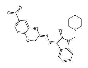 2-(4-nitrophenoxy)-N-[(E)-[2-oxo-1-(piperidin-1-ylmethyl)indol-3-ylidene]amino]acetamide Structure