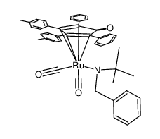 [2,5-Ph2-3,4-Tol2-(η4-C4CO)]Ru(CO)2[benzyl-tert-butylamine]结构式