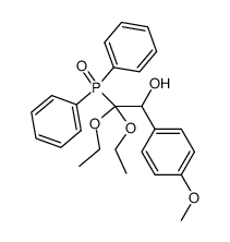 1,1-Diethoxy-2-hydroxy-2-(4-methoxyphenyl)ethyl-1-(diphenylphosphine oxide)结构式