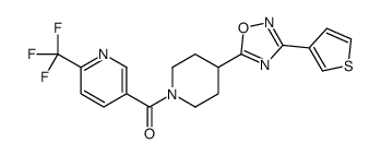 [4-(3-thiophen-3-yl-1,2,4-oxadiazol-5-yl)piperidin-1-yl]-[6-(trifluoromethyl)pyridin-3-yl]methanone Structure