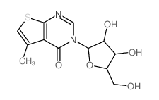 4-[3,4-dihydroxy-5-(hydroxymethyl)oxolan-2-yl]-7-methyl-9-thia-2,4-diazabicyclo[4.3.0]nona-2,7,10-trien-5-one structure