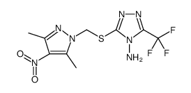 4H-1,2,4-Triazol-4-amine, 3-[[(3,5-dimethyl-4-nitro-1H-pyrazol-1-yl)methyl]thio]-5-(trifluoromethyl) Structure