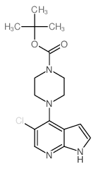 4-(5-氯-1H-吡咯并[2,3-b]吡啶-4-基)哌嗪-1-羧酸叔丁酯结构式