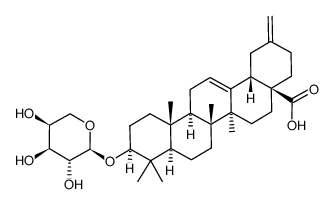 3-O-(α-L-arabinopyranosyl)-30-norolean-12,20(29)-dien-28-oic acid Structure