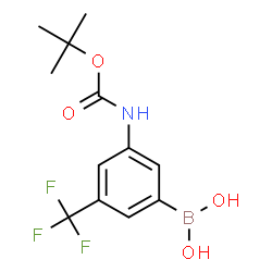 5-TRIFLUOROMETHYL-3-(TERT-BUTYL-OXYCARBONYL)AMINO-PHENYLBORONIC ACID Structure