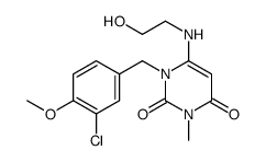 1-[(3-chloro-4-methoxyphenyl)methyl]-6-(2-hydroxyethylamino)-3-methylpyrimidine-2,4-dione Structure