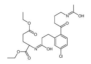 diethyl (2S)-2-[3-[2-(4-acetamidobutanoyl)-5-chlorophenyl]propanoylamino]pentanedioate结构式