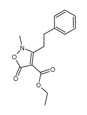 ethyl 2,5-dihydro-2-methyl-5-oxo-3-(2-phenylethyl)-isoxazole-4-carboxylate结构式