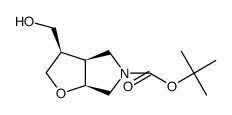 Racemic-(3R,3aS,6aS)-tert-butyl 3-(Hydroxymethyl)tetrahydro-2h-furo[2,3-c]pyrrole-5(3H)-carboxylate structure