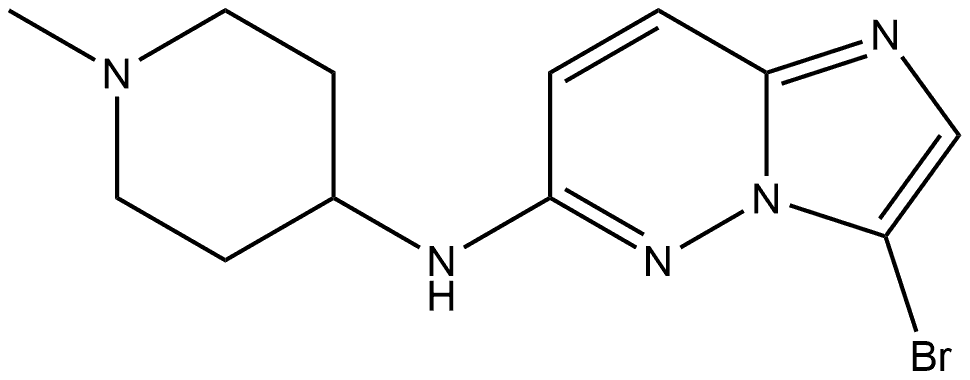 3-Bromo-N-(1-methyl-4-piperidinyl)imidazo[1,2-b]pyridazin-6-amine结构式
