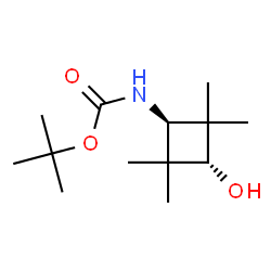 (反式-3-羟基-2,2,4,4-四甲基环丁基)氨基甲酸叔丁酯结构式