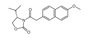 (4S)-3-<2'-(6-methoxy-2-naphthyl)ethanoyl>-4-(1-methylethyl)-2-oxazolidinone Structure