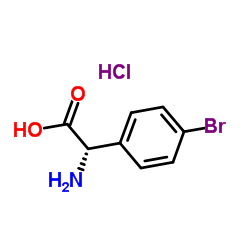 (S)-2-氨基-2-(4-溴苯基)乙酸盐酸盐结构式