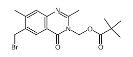 6-(bromomethyl)-3,4-dihydro-2,7-dimethyl-4-oxo-3-[(pivaloyloxy)methyl]quinazoline Structure