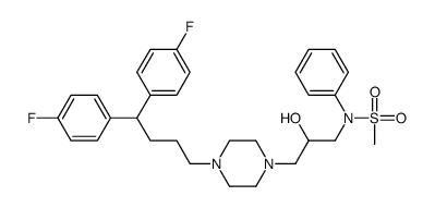 N-[3-[4-[4,4-bis(4-fluorophenyl)butyl]piperazin-1-yl]-2-hydroxypropyl]-N-phenylmethanesulfonamide结构式