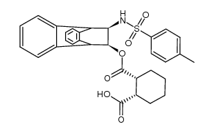 (1S,2R)-2-((((11S,12R)-12-(4-methylphenylsulfonamido)-9,10-dihydro-9,10-ethanoanthracen-11-yl)oxy)carbonyl)cyclohexanecarboxylic acid结构式