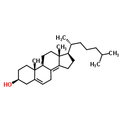 胆甾醇-5,8(14)-二烯-3ß-醇结构式