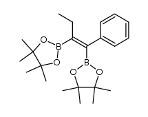 (Z)-2,2'-(1-phenylbut-1-ene-1,2-diyl)bis(4,4,5,5-tetramethyl-1,3,2-dioxaborolane) Structure