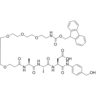 Fmoc-PEG4-Ala-Ala-Asn-PAB结构式