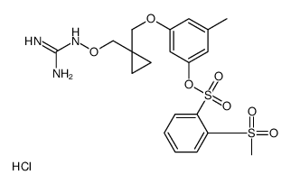 [3-[[1-[(diaminomethylideneamino)oxymethyl]cyclopropyl]methoxy]-5-methylphenyl] 2-methylsulfonylbenzenesulfonate,hydrochloride Structure