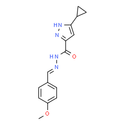(E)-3-cyclopropyl-N-(4-methoxybenzylidene)-1H-pyrazole-5-carbohydrazide Structure