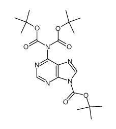 tert-butyl 6-[bis(tert-butoxycarbonyl)amino]-9H-purine-9-carboxylate Structure