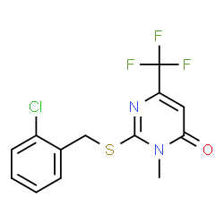 2-[(2-Chlorobenzyl)sulfanyl]-3-methyl-6-(trifluoromethyl)-4(3H)-pyrimidinone结构式