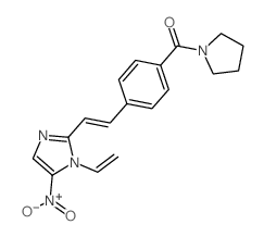 [4-[2-(1-ethenyl-5-nitro-imidazol-2-yl)ethenyl]phenyl]-pyrrolidin-1-yl-methanone structure