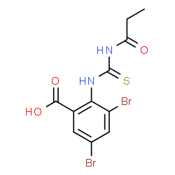 3,5-DIBROMO-2-[[[(1-OXOPROPYL)AMINO]THIOXOMETHYL]AMINO]-BENZOIC ACID结构式