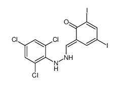 (6E)-2,4-diiodo-6-[[2-(2,4,6-trichlorophenyl)hydrazinyl]methylidene]cyclohexa-2,4-dien-1-one结构式