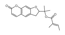 2-[1-methyl-1-(2-methyl-but-2-enoyloxy)-ethyl]-2,3-dihydro-furo[3,2-g]chromen-7-one结构式