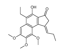 5-Ethyl-4-hydroxy-7,8,9-trimethoxy-1-prop-(E)-ylidene-1,2-dihydro-cyclopenta[a]naphthalen-3-one结构式