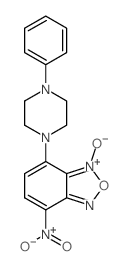 4-NITRO-5-(4-PHENYL-1-PIPERAZINYL)BENZO-FURAZAN OXIDE Structure