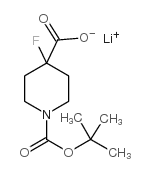 4-氟-1,4-哌啶二羧酸-(1,1-二甲基乙基)酯锂结构式