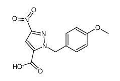 2-[(4-methoxyphenyl)methyl]-5-nitropyrazole-3-carboxylic acid Structure