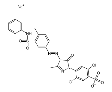 sodium 4-[4-[[3-(anilinosulphonyl)-p-tolyl]azo]-4,5-dihydro-3-methyl-5-oxo-1H-pyrazol-1-yl]-2,5-dichlorobenzenesulphonate structure