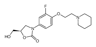 (R)-3-[3-Fluoro-4-(2-piperidin-1-yl-ethoxy)-phenyl]-5-hydroxymethyl-oxazolidin-2-one Structure