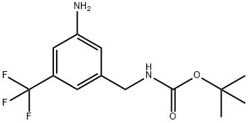 tert-butyl N-{[3-amino-5-(trifluoromethyl)phenyl]methyl}carbamate Structure