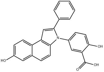 5-(7-Hydroxy-2-phenyl-3H-benz[e]indol-3-yl)salicylic acid structure