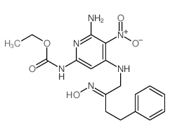 Carbamic acid, [6-amino-4-[[2-(hydroxyimino)-4-phenylbutyl]amino]-5-nitro-2-pyridinyl]-,ethyl ester (9CI) picture