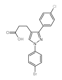 1-(4-溴苯基)-3-(4-氯苯基)吡唑-4-丙酸结构式