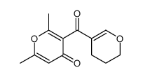 3-(3,4-dihydro-2H-pyran-5-carbonyl)-2,6-dimethylpyran-4-one Structure