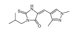 4-Imidazolidinone, 5-[(1,3-dimethyl-1H-pyrazol-4-yl)methylene]-3-(2-methylpropyl)-2-thioxo structure